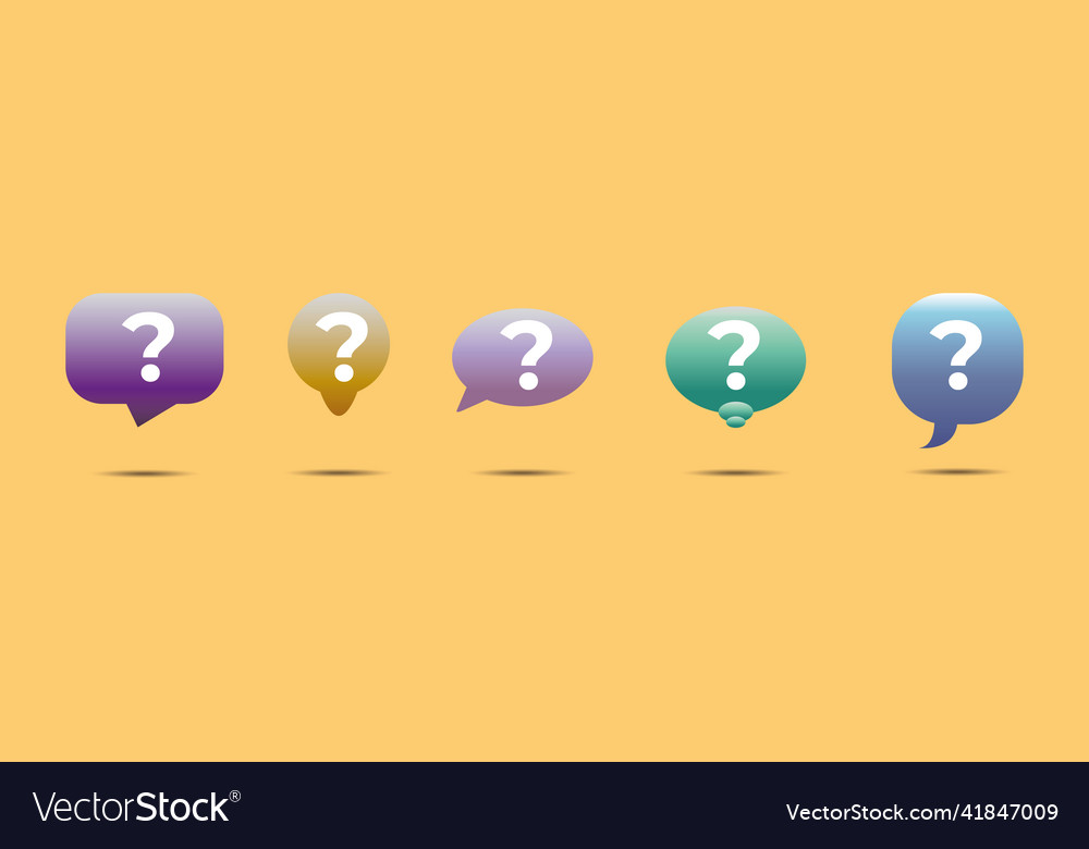 Nachrichtenbox mit 3d Fragezeichen-Symbol ein Satz von s vector image Nachrichtenbox mit 3d Fragezeichen-Symbol ein Satz von s