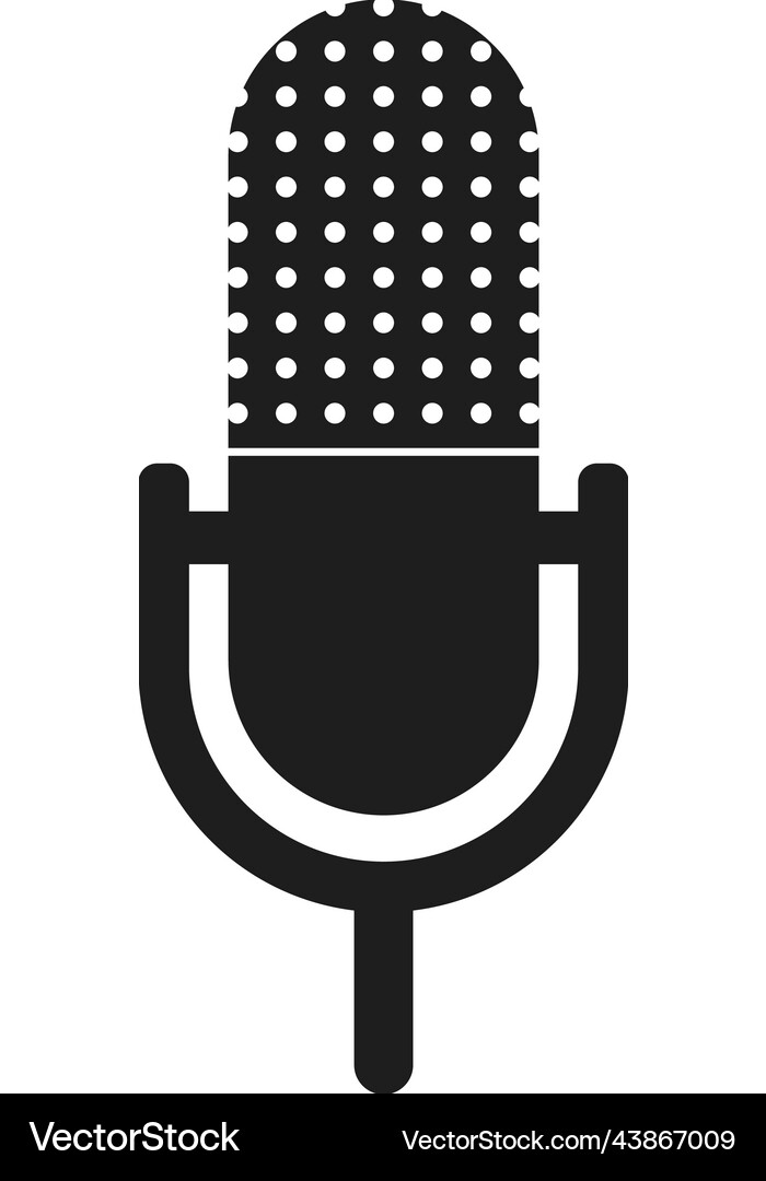 Microphone icon flat style eps Royalty Free Vector Image