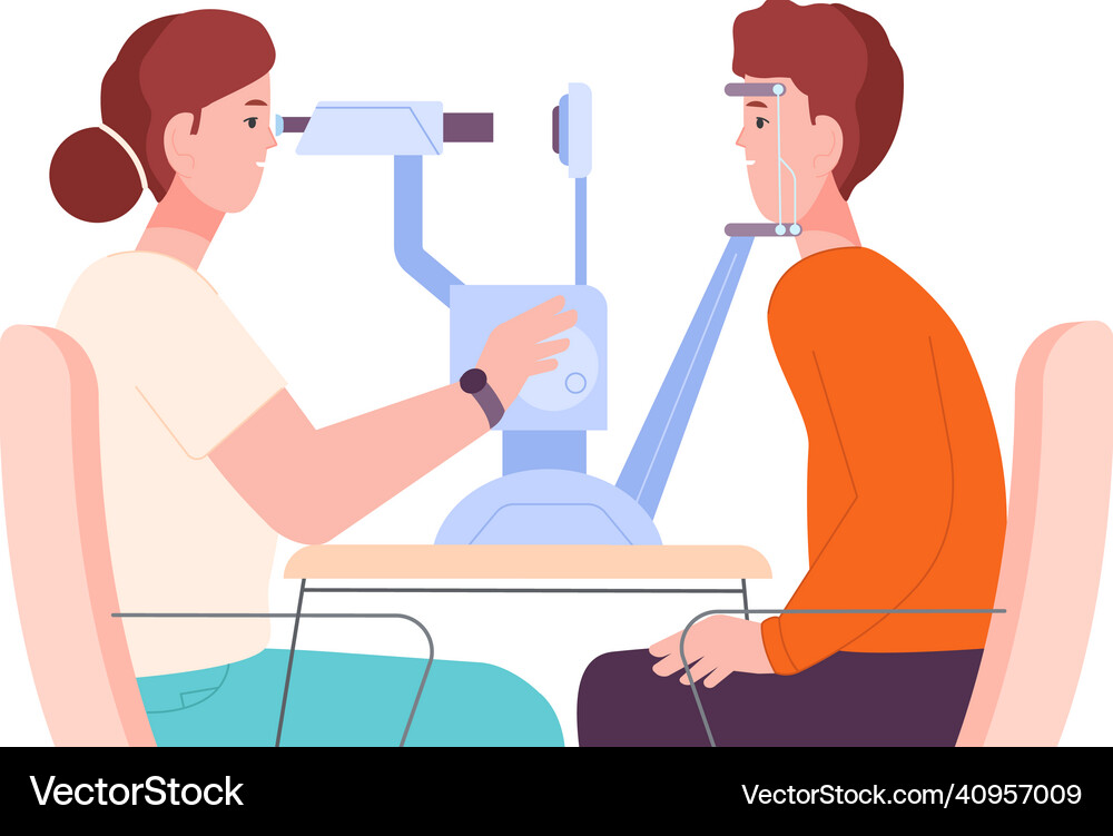 Optometrist check eyes ophthalmologist Royalty Free Vector