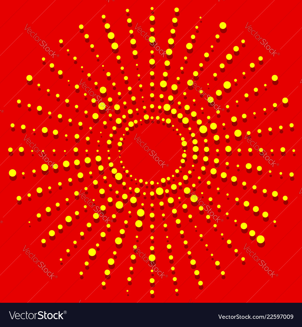Random dots radial halftone element pop art red