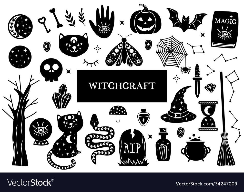 Set isolated magic design elements vector image Set isolated magic design elements