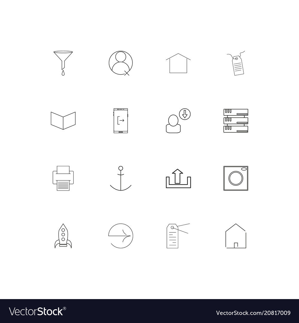Web linear thin icons set outlined simple