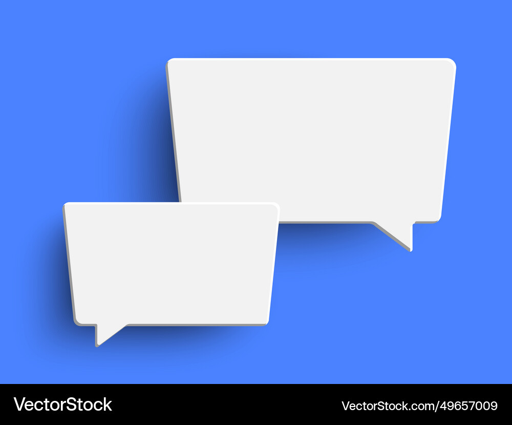 White empty speech bubble on blue background Vector Image