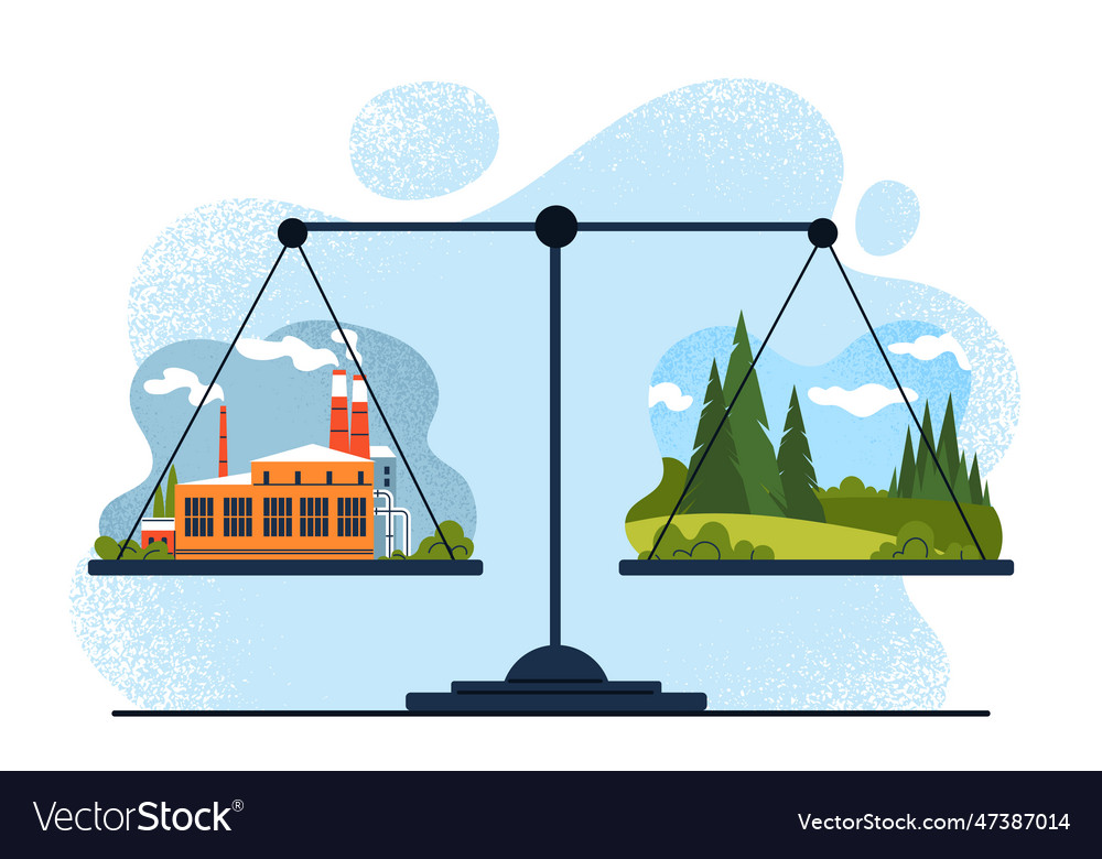 Balance ecology climate on scales concept Vector Image