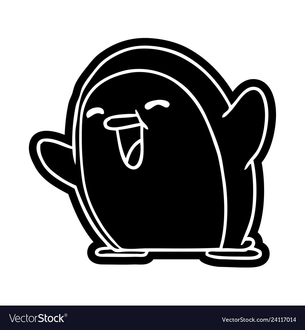 Cartoon icon kawaii of a cute penguin Royalty Free Vector