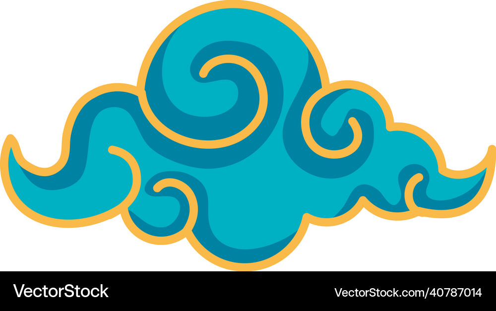 Chinese blue cloud Royalty Free Vector Image - VectorStock