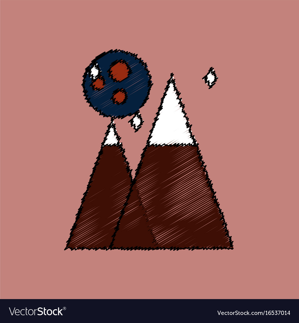 Flat icon design collection moon and pyramids