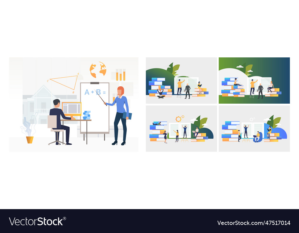 Getting knowledge set Vector Image Getting knowledge set