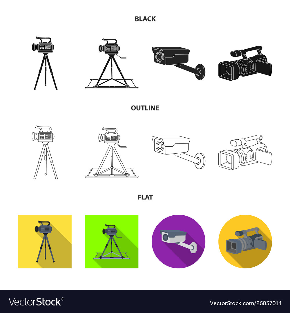Isolated object camcorder and camera logo set