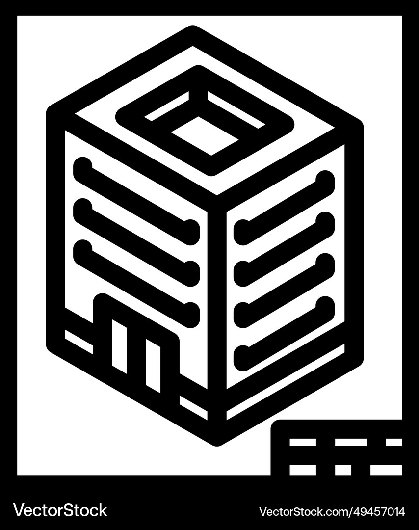 Isometric view architectural drafter line icon Vector Image