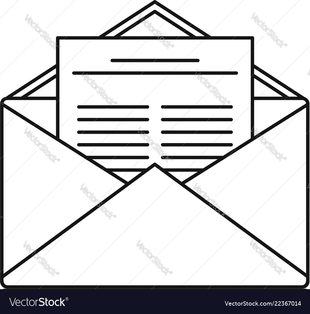 Mail icon outline style Royalty Free Vector Image