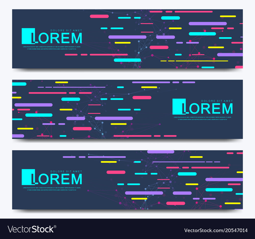 Modern set of banner abstract flat shapes Vector Image