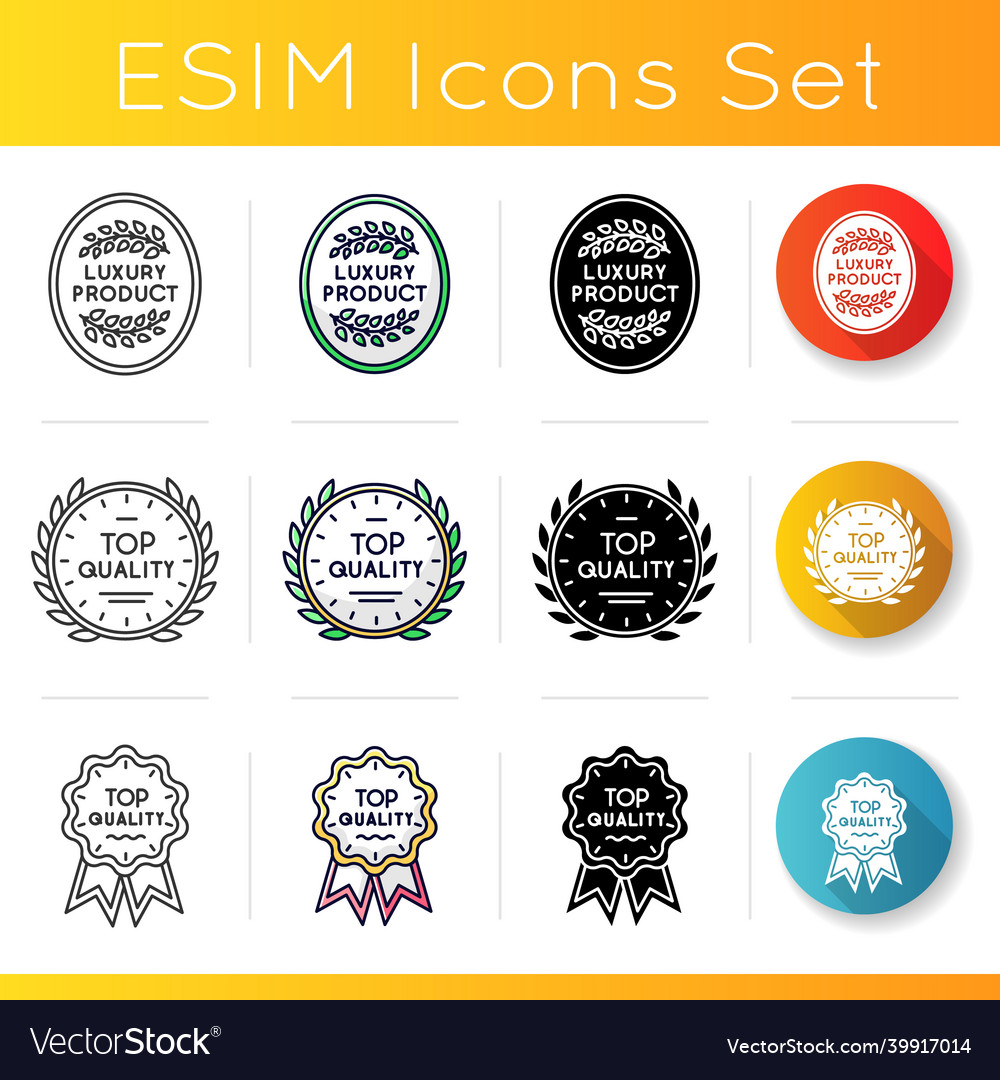 Premium products icons set linear black and rgb vector image Premium products icons set linear black and rgb