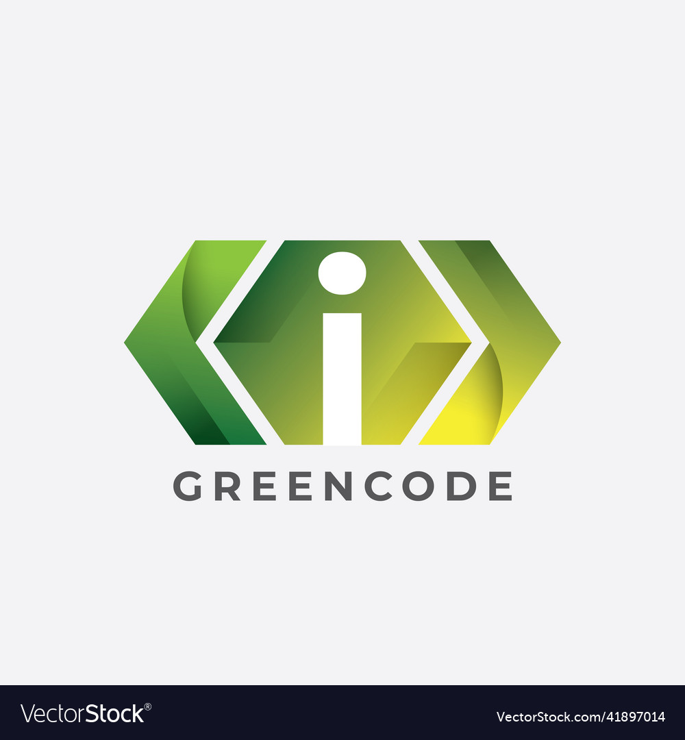 Programmer logo with letter i design code icon