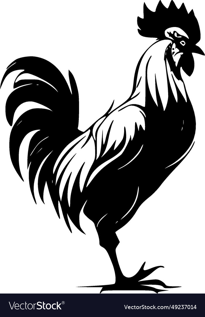 Rooster - minimalistisches und flaches Logo