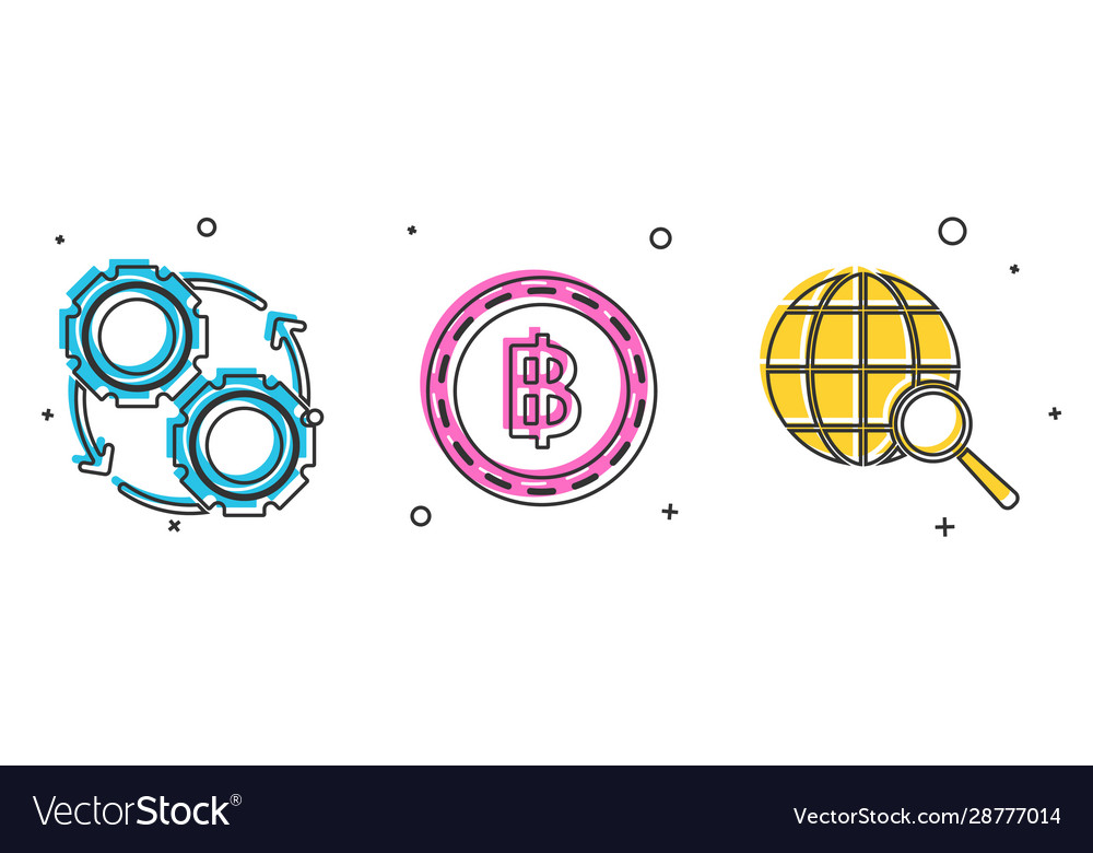 Set gear and arrows as workflow process concept vector image Set gear and arrows as workflow process concept