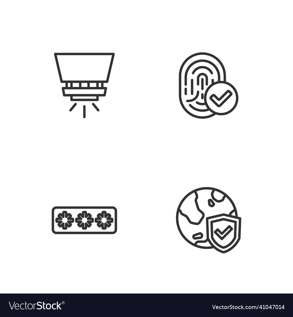 Set line shield with world globe password