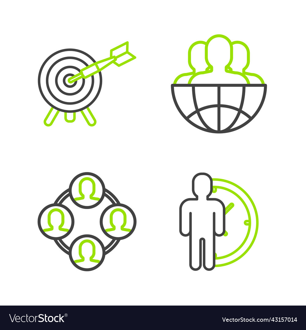Set line time management project team base globe