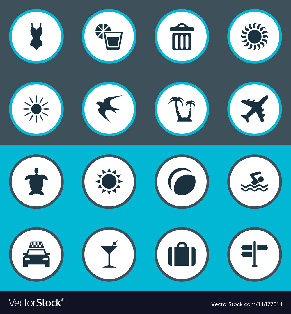 Set of simple seaside icons