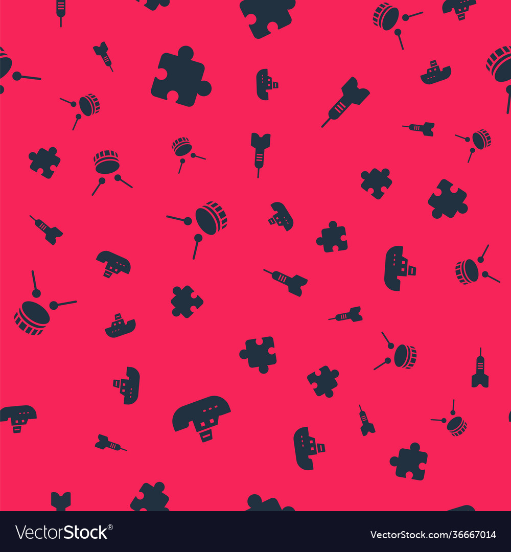 Set Spielzeug Boot Puzzle Teile Trommel Vector Image Set Spielzeug Boot Puzzle Teile Trommel