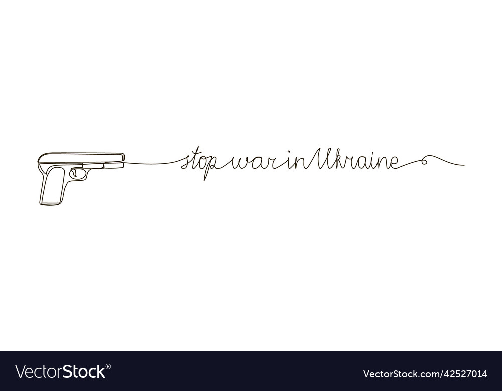 Stop war in ukraine continuous line drawing one