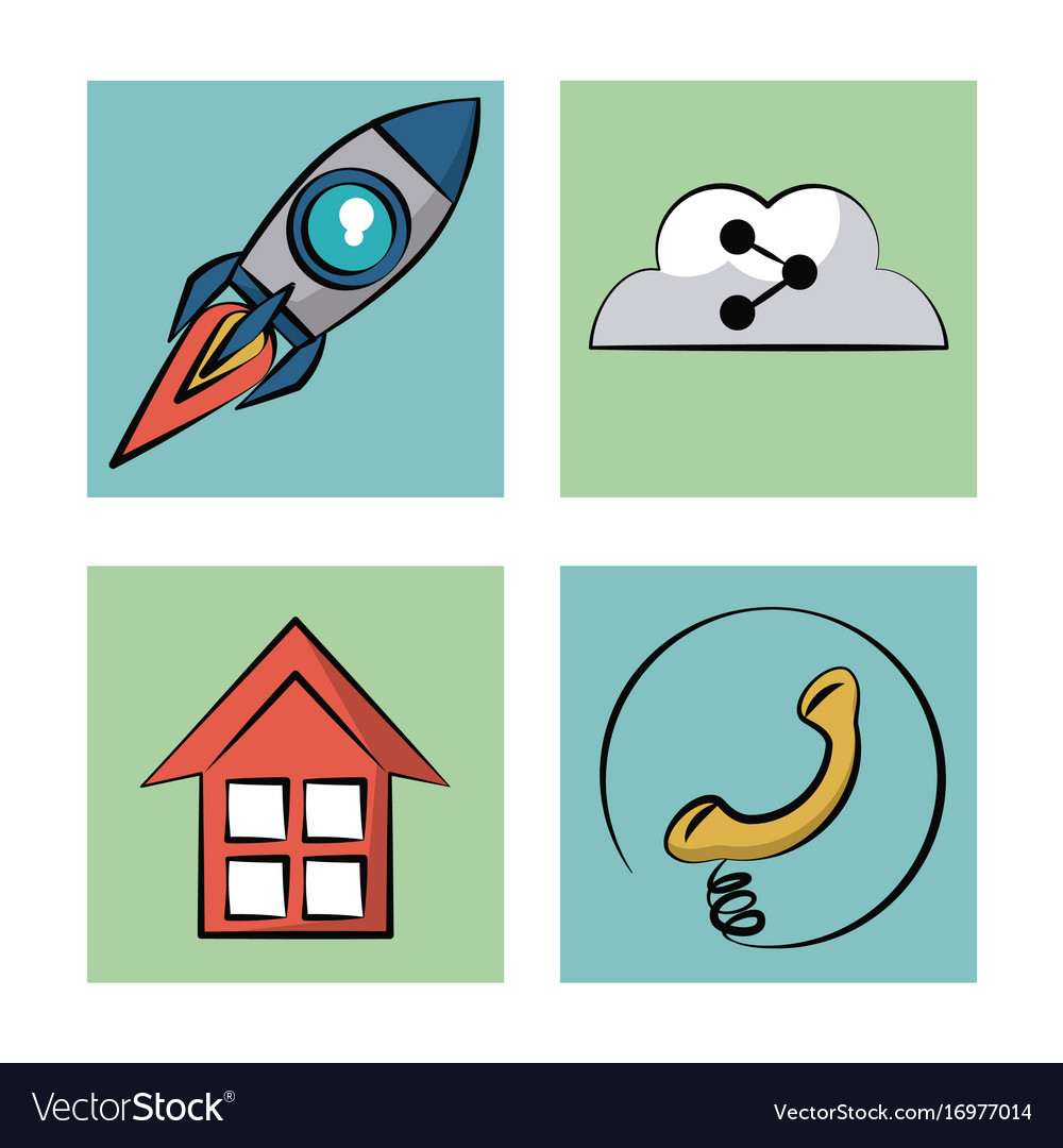 White background with color frames icons