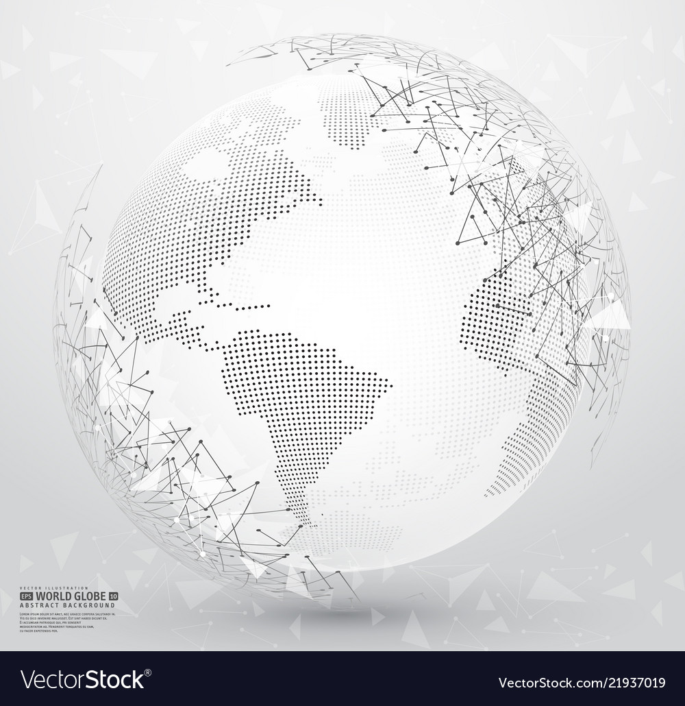 Abstract planet earth with polygonal connecting