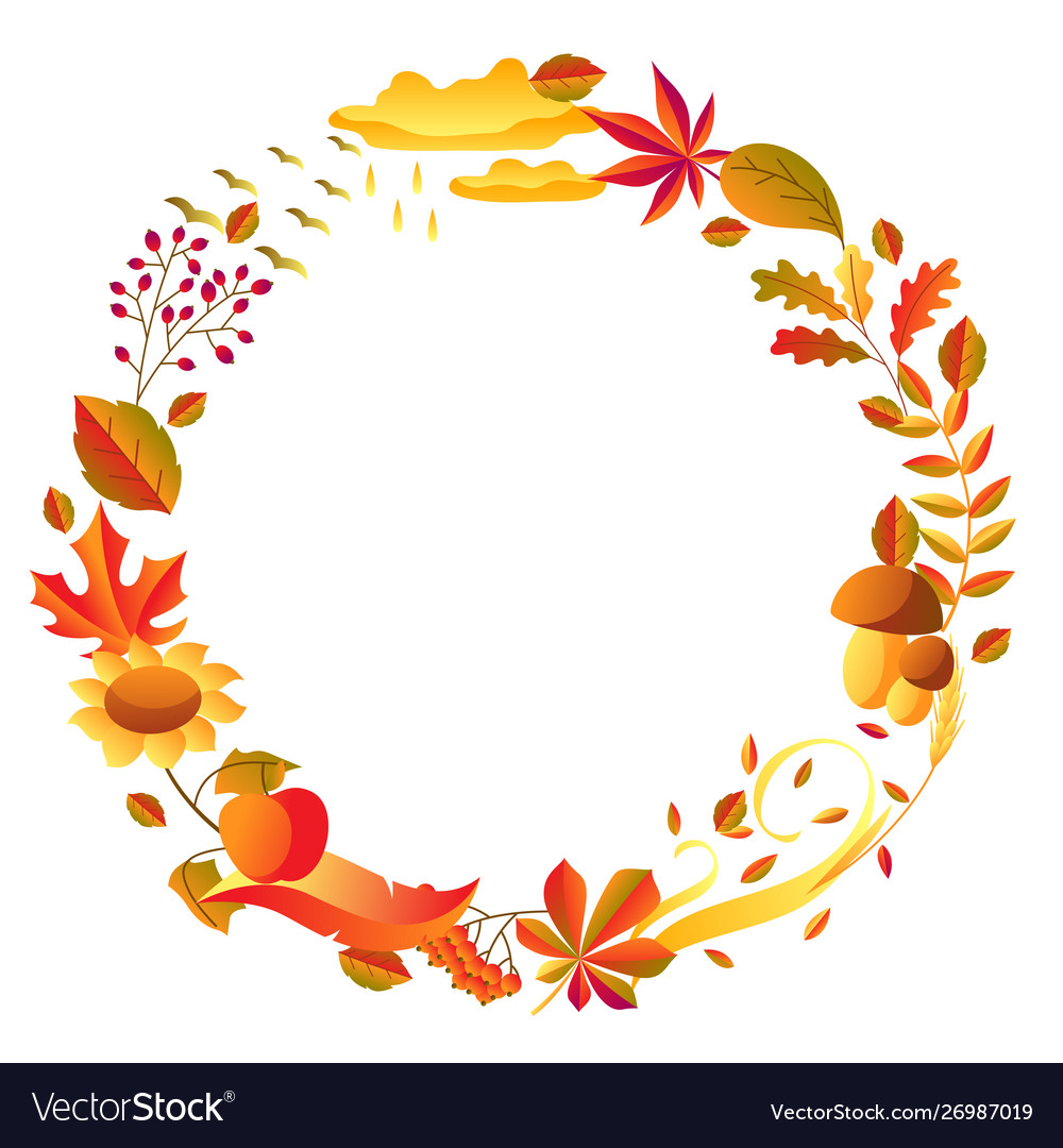 Background with stylized autumn items
