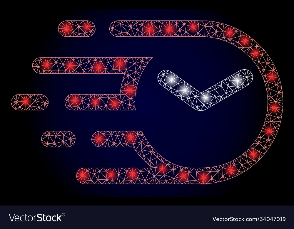 Bright web net clock with lightspots vector image Bright web net clock with lightspots