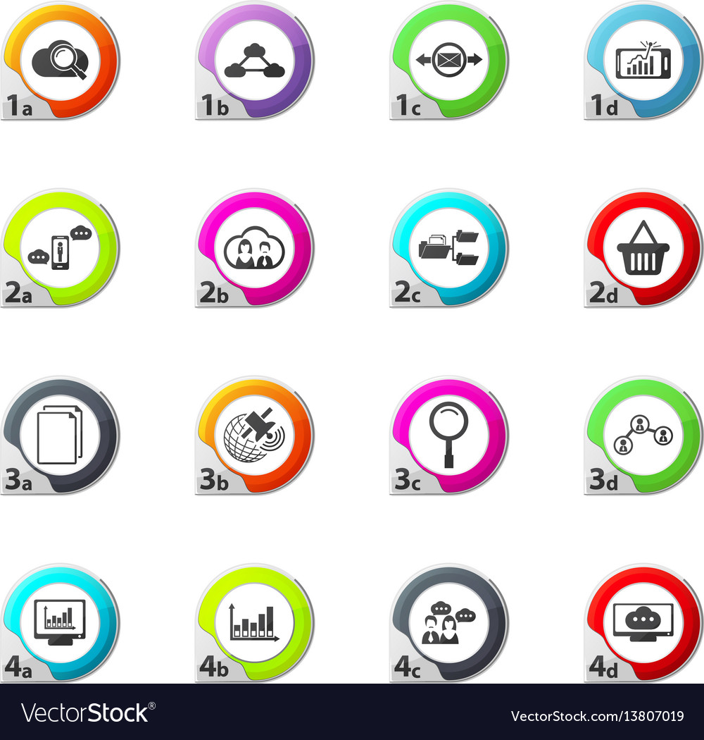 Data analytic and social network icons set