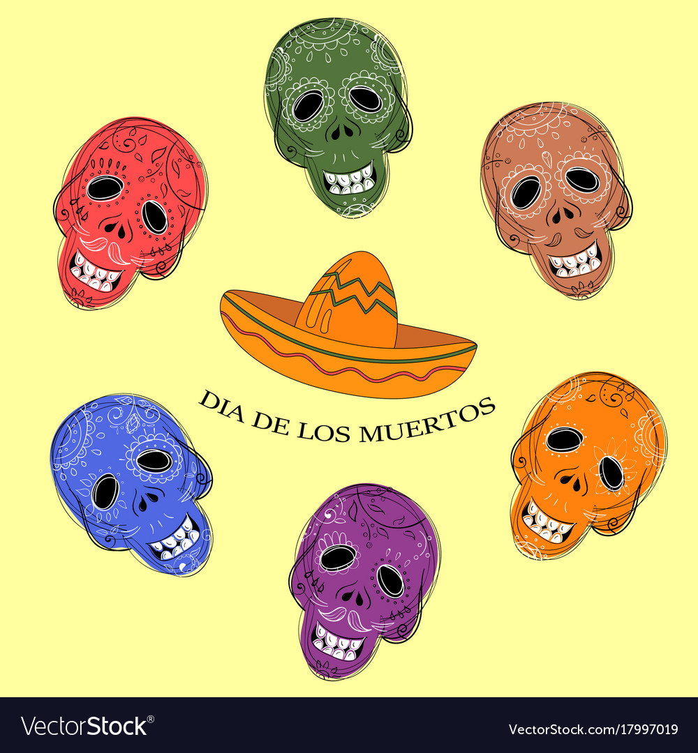 Dia de los muertos day of the dead sugar skulls