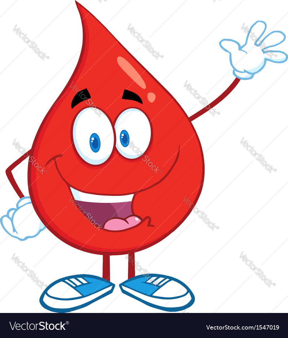 Drop blood cartoon character Royalty Free Vector Image