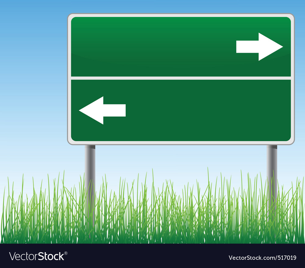 Empty Signpost on Grass