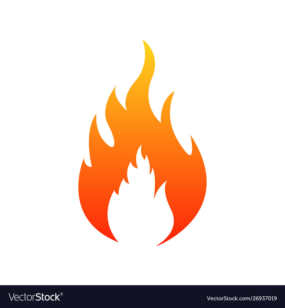 Fire flames icon silhouette and black Royalty Free Vector