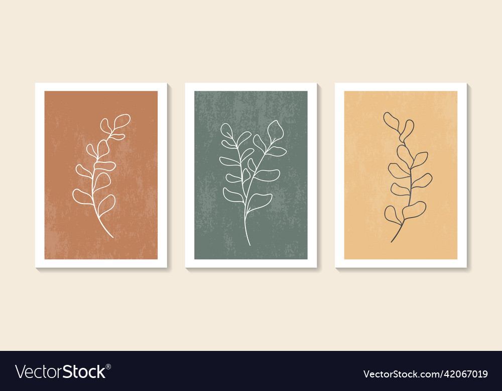 Gallery wall art set of 3 printable minimalist