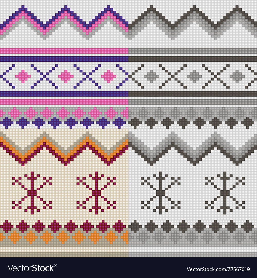 Geometrical seamless knitting scheme pattern vector image Geometrical seamless knitting scheme pattern