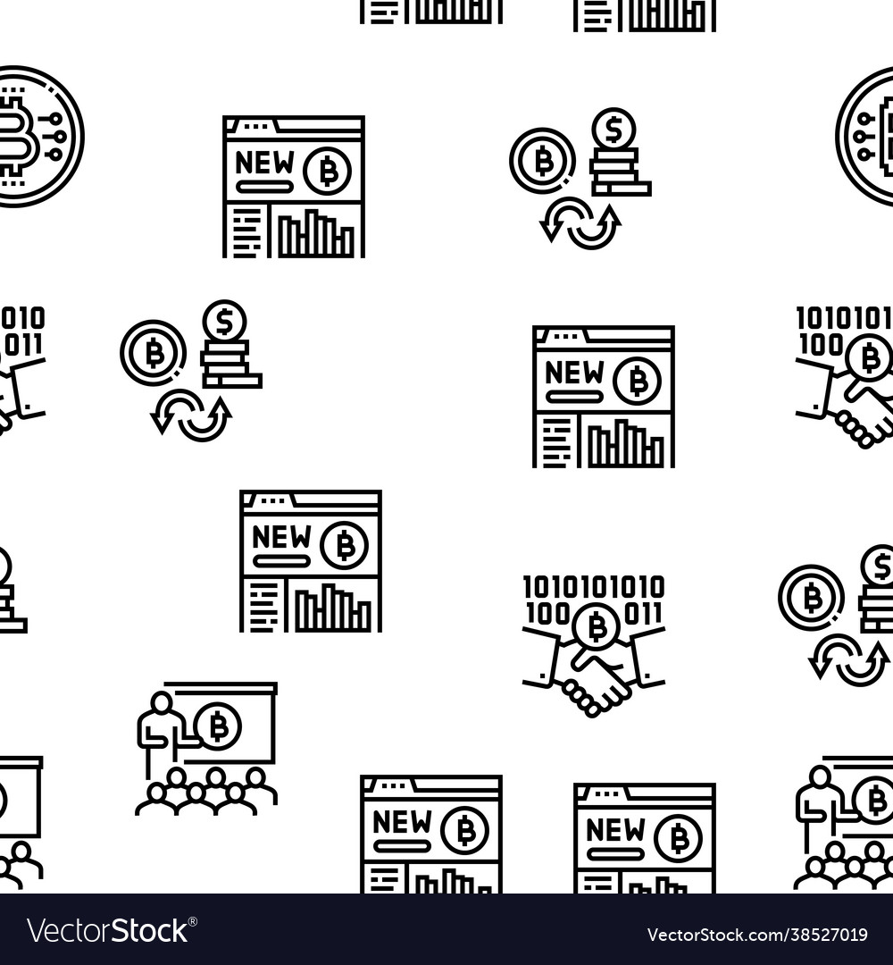 Ico initial coin offer seamless pattern