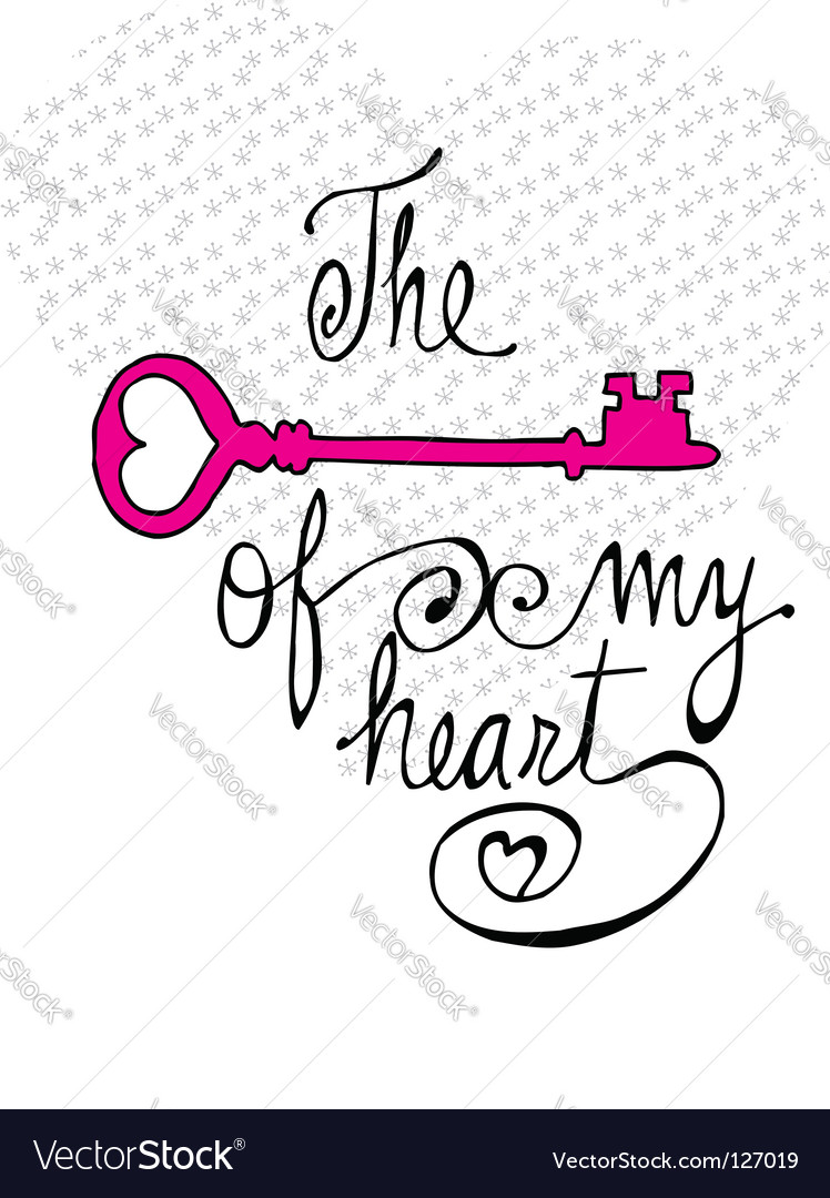 Key my heart Royalty Free Vector Image - VectorStock
