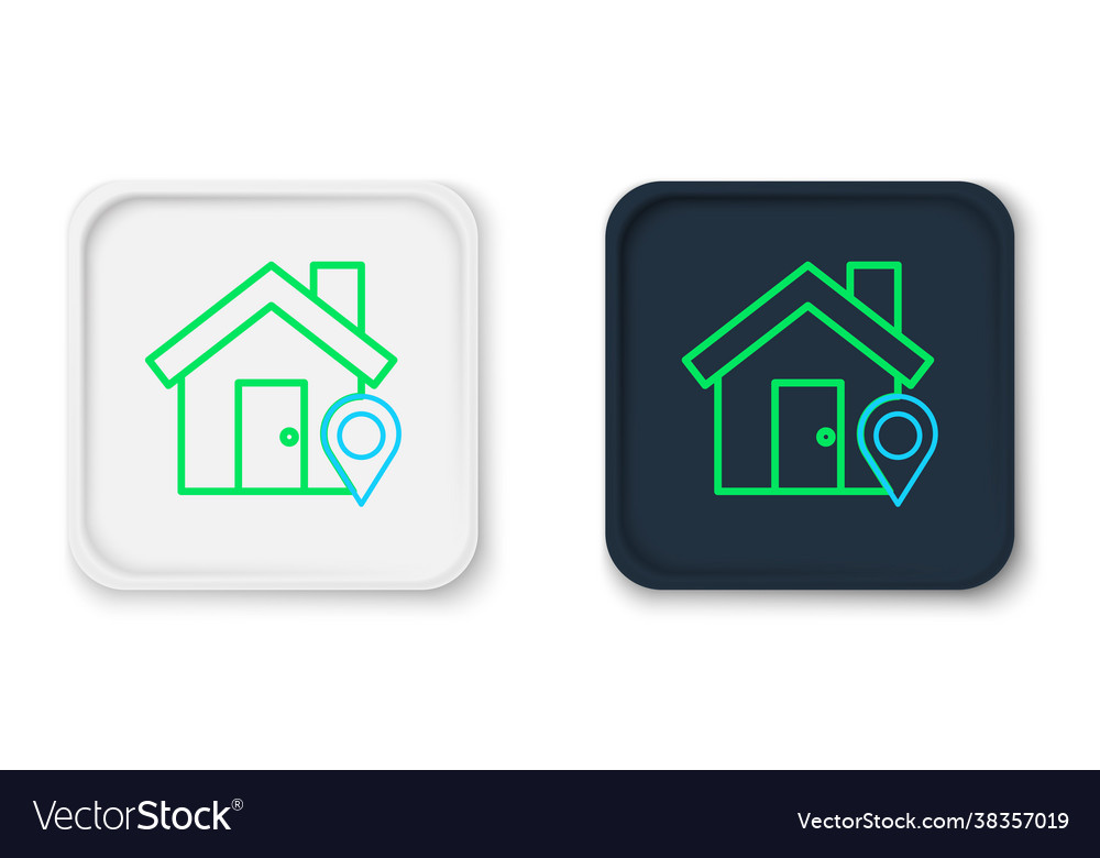 Line map pointer with house icon isolated on white vector image Line map pointer with house icon isolated on white