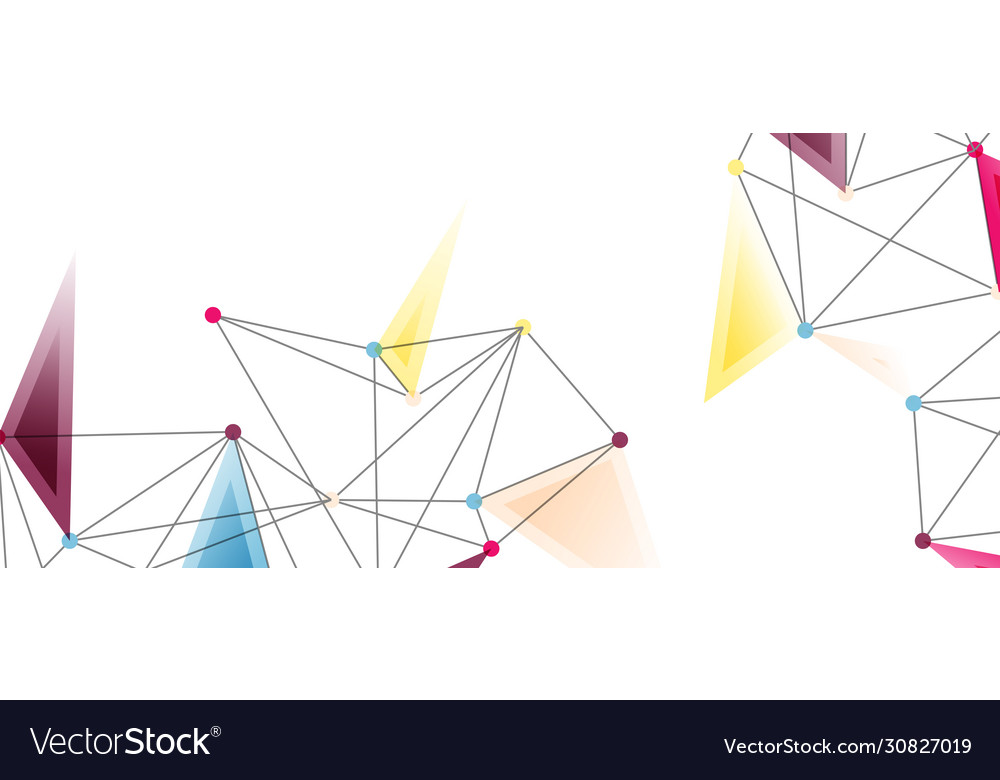 Line points connections triangular technology Vector Image Line points connections triangular technology