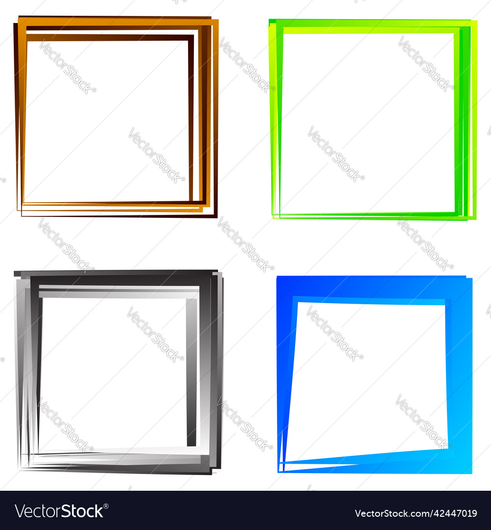 Random square contour frame border element Vector Image Random square contour frame border element