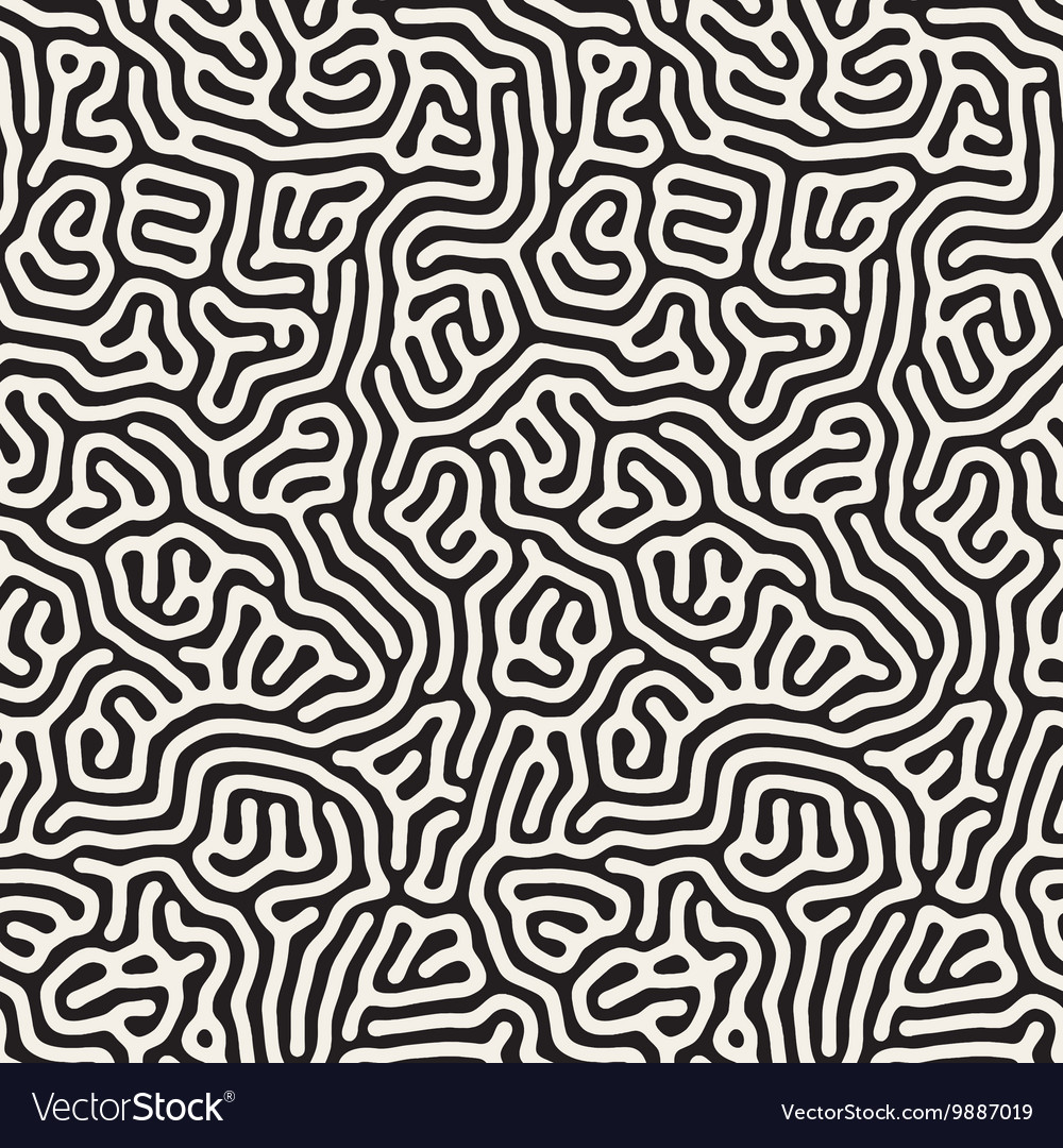 Seamless organic rounded jumble lines maze