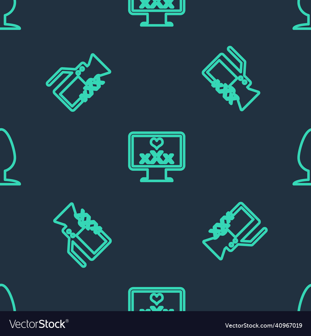 Set line monitor with 18 plus content video vector image Set line monitor with 18 plus content video
