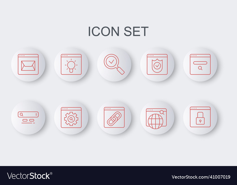 Set line secure your site with https ssl search vector image Set line secure your site with https ssl search