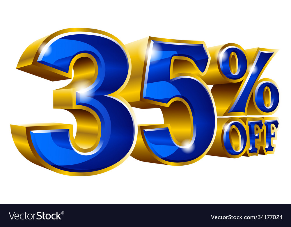 35 Off Thirty Five Percent Discount Gold Vector Image 35-off-thirty-five-percent-discount-gold-vector-image