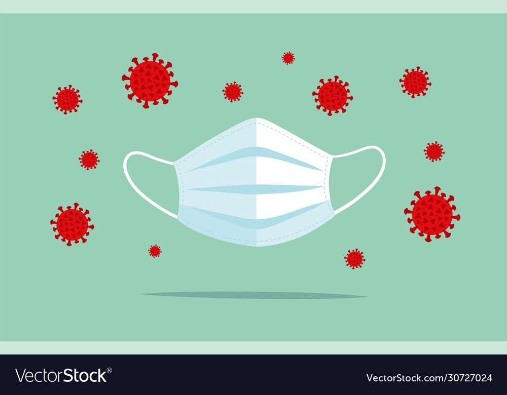 A poster with medical mask protecting against Vector Image