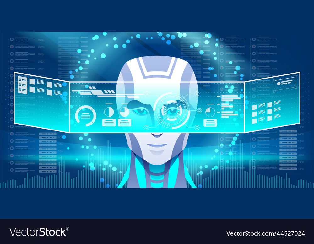 Android robot with virtual display