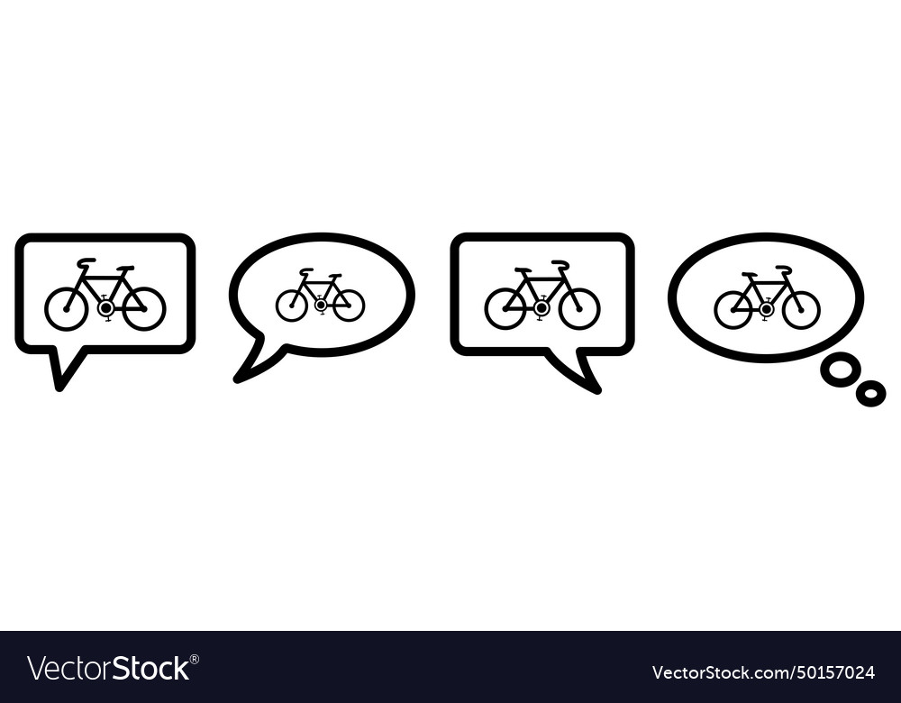 Bicycle icon in speech bubble different version vector image Bicycle icon in speech bubble different version