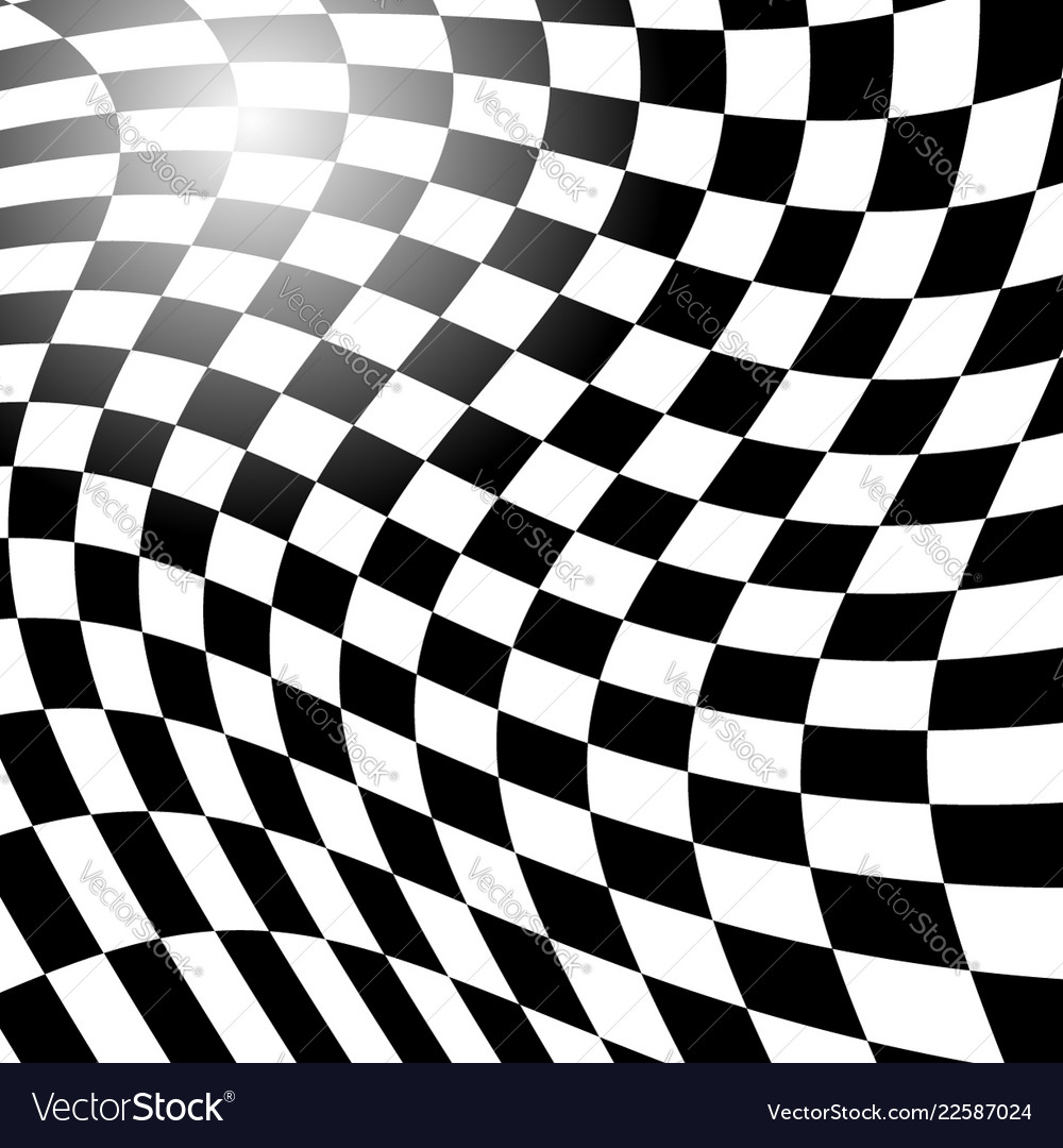 Checkered squared pattern with distortion effect vector image Checkered squared pattern with distortion effect
