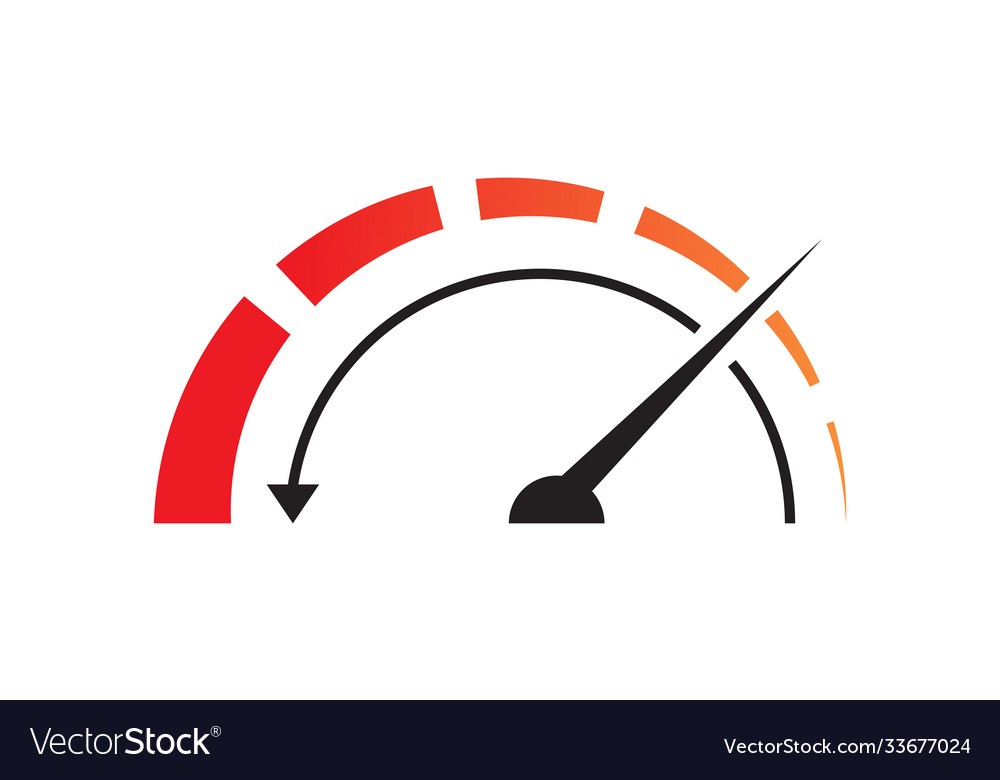 Fast acceleration speedometer icon isolated on Vector Image